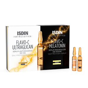 Isdin Isdinceutics Flavo-C Melatonin & Ultraglican dia/noche c/20 ampolletas